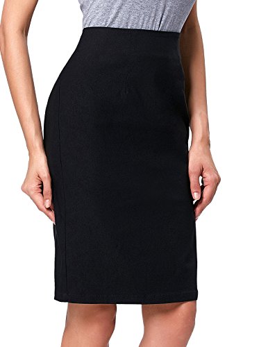 Kate Kasin Women Slim Fit Pencil Skirt Vintage Elastic Skirt,Kk278-Black,Medium #TOP4