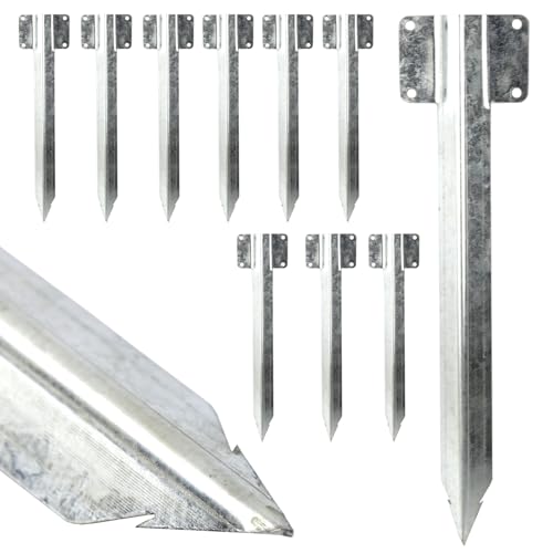 Lot de 10 supports robustes pour traverses de chemin de fer pour allée, jardin, bordure d'allée, en acier galvanisé