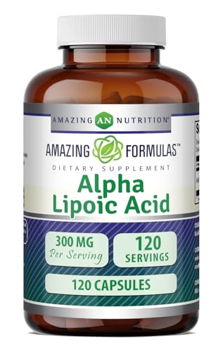 Amazing Formulas Alpha Lipoic Acid 300 Mg Capsules Supplement | Non-GMO | Gluten Free | Made in USA (120)