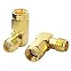 YILIANDUO RF SMA Winkel RP-SMA Stecker zu SMA Buchse 90 Grad WiFi Adapter für 2G 3G 4G LTE Antennenstecker Schutzbrillen Hsdpa Huawei UMTS Packung Pack von 2