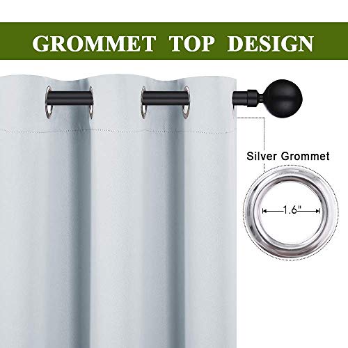 Nicetown Room Darkening Drape For Nursery - (120 Inches Width By 84 Inches Length, Greyish White, Sold Individually) Light Blocking Curtain Panel For Bedroom, Soft Fabric Window Treatment #TOP2