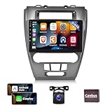 [2G+64G] Car Radio for Ford Fusion Mondeo Mustang 2009-2012, 10.1 inch Android Touch Screen Stereo, Carplay/Android Auto/WiFi/1080P/SWC/Bluetooth/Mirror Link+AHD Backup Camera+MIC