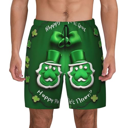 Short de bain pour homme respirant avec motif Happy St. Patrick pour le sport