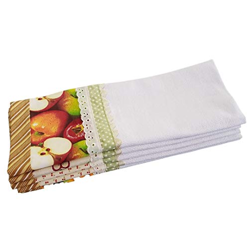 Kit Pano de prato frutas com 5 unidades Lar em Cor