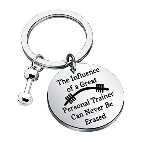 Personal Trainer Gift Fitness Trainer Thank You Gift The Influence of a Great Person Trainer Can Never Be Erased Keychain Workout Jewelry Gift for Fitness Instructor Cover