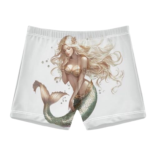 Beautiful Mermaid Girl Painting Boys Swim Trunks Kid's Swim Pants Swim Shorts Bathing Suit Swimsuit Swimwear
