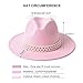 HUDANHUWEI Womens Wide Brim Fedora Hat with Pearl Band Lady Panama Hat Pink