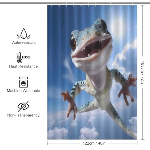 Rideau de douche imperméable lavable en machine rideau baignoire polyester caméléon 122x183cm - 4