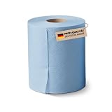 2x Alfa blaue saugstarke Papierrolle 500 Tücher (3-lagig) perforierte Papiertücher | Putztuchrolle für Industrie, Werkstatt, Baustelle und Haushalt
