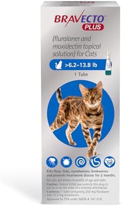 BRAVECTO PLUS Topical Solution for Cats, Flea, Tick & Heartworm, ...