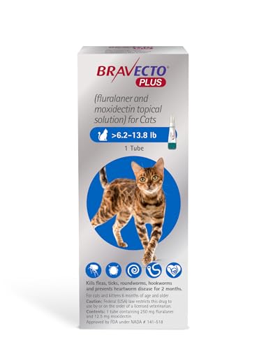 BRAVECTO PLUS Topical Solution for Cats, Flea, Tick & Heartworm, ...