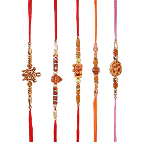 Rakhi for Brothers Raksha Bandhan Bracelet - Unique Traditional Rakhi Design Gift for Brothers - Handmade Thread Rakhi for Bhai Bhabhi Bahiya Set of 53