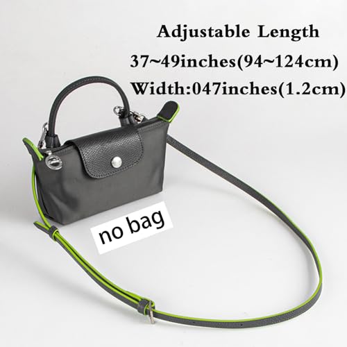 Image of Bag Leather Strap Replacement Crossbody Shoulder Straps for xs MINI Pouch, No Damage Conversion Kits Accessories (MINI-Graphite Grey-Silver)