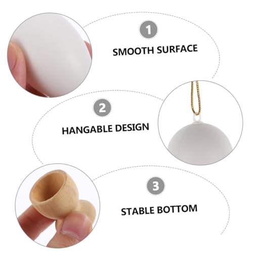 DIYEAH 24 Stück Teiliges Eierhalter Set Natürlichem Holz Weiße DIY Eier und Stabile Eierbecher für Ostern Tischdekoration Küchen und Restaurantnutzung Unbemalt Langlebig und Vielseitig – Bild 7