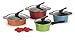 Happycall Hard Anodized Ceramic Nonstick Pot 10-piece Set, Oven Safe, Dishwasher Safe, Silicone Pot Holders, Cookware Set, Assorted Colors