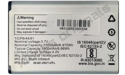 Image of LEB024 Battery for Lava KKT Pearl, Lava Bond A11, Lava Connect M1 4G Battery with 6 Months Warranty**** (T173)