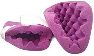 Convoluted Foam Padded Heel Protectors [1 Pair 2 Total] Adjustable Eggcrate Foot Pillow Cushion Protector to Relieve Feet Pressure from Open Bed Sores, Ulcers and Injuries - Purple(1 Pair)
