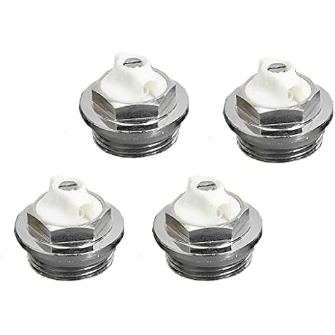 3/4" Bleeding Air Vent, Manual Radiator Air Vent Bleed Plug Valve Kit, Replacement Accessories for Heating System, Pack of 4 Cover