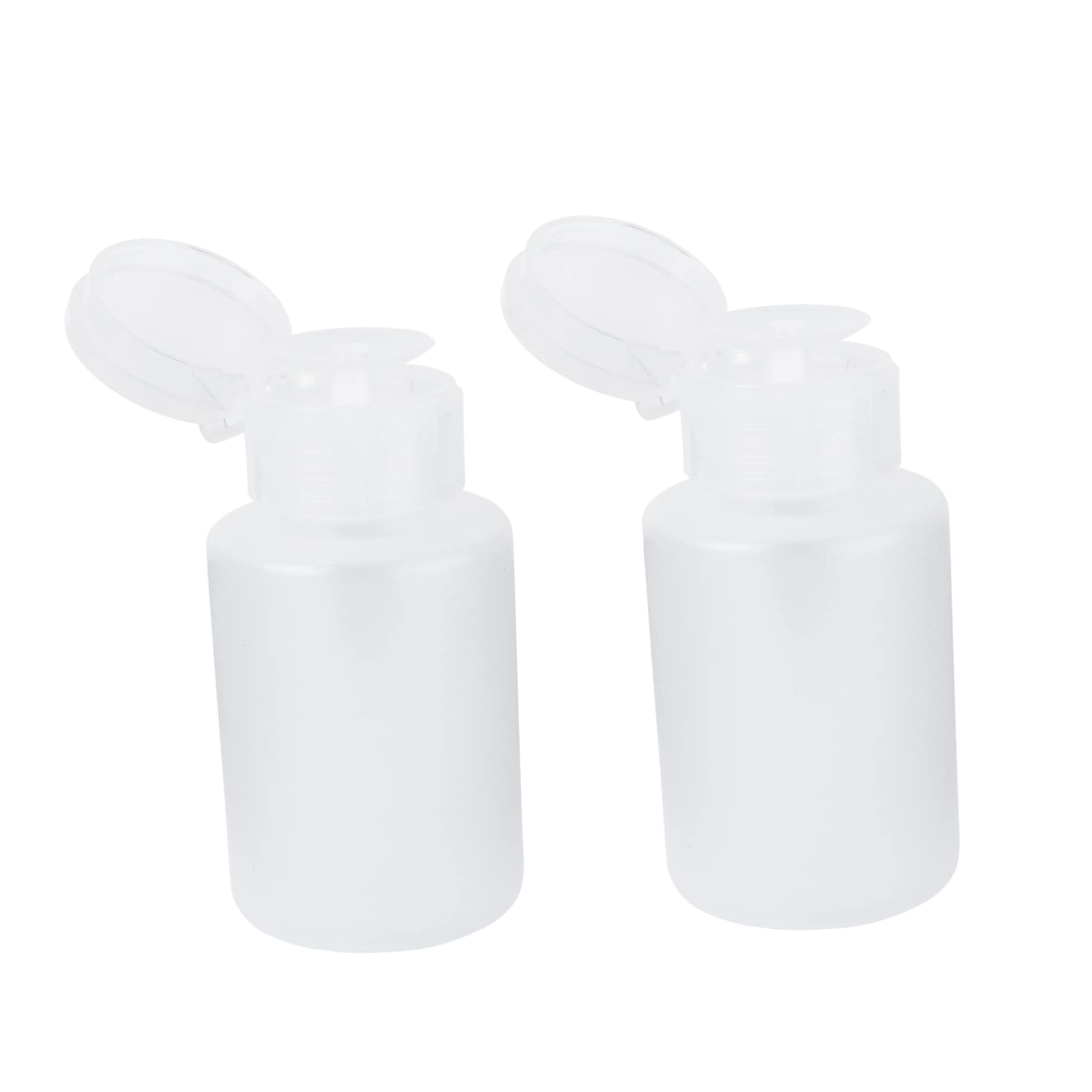 ARTSEWPLY 2pcs Push down Dispenser Bottles for Nail Polish 120ml Nail Art Storage Box Portable Manicure Supplies Containers