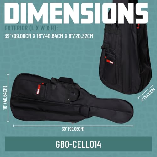 image for Gator Cases Lightweight Band and Orchestra Travel Bag for 1/4 Cello; (