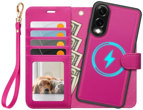 Etui Galaxy S25 Edge chic en cuir PU avec coque antichoc amovible