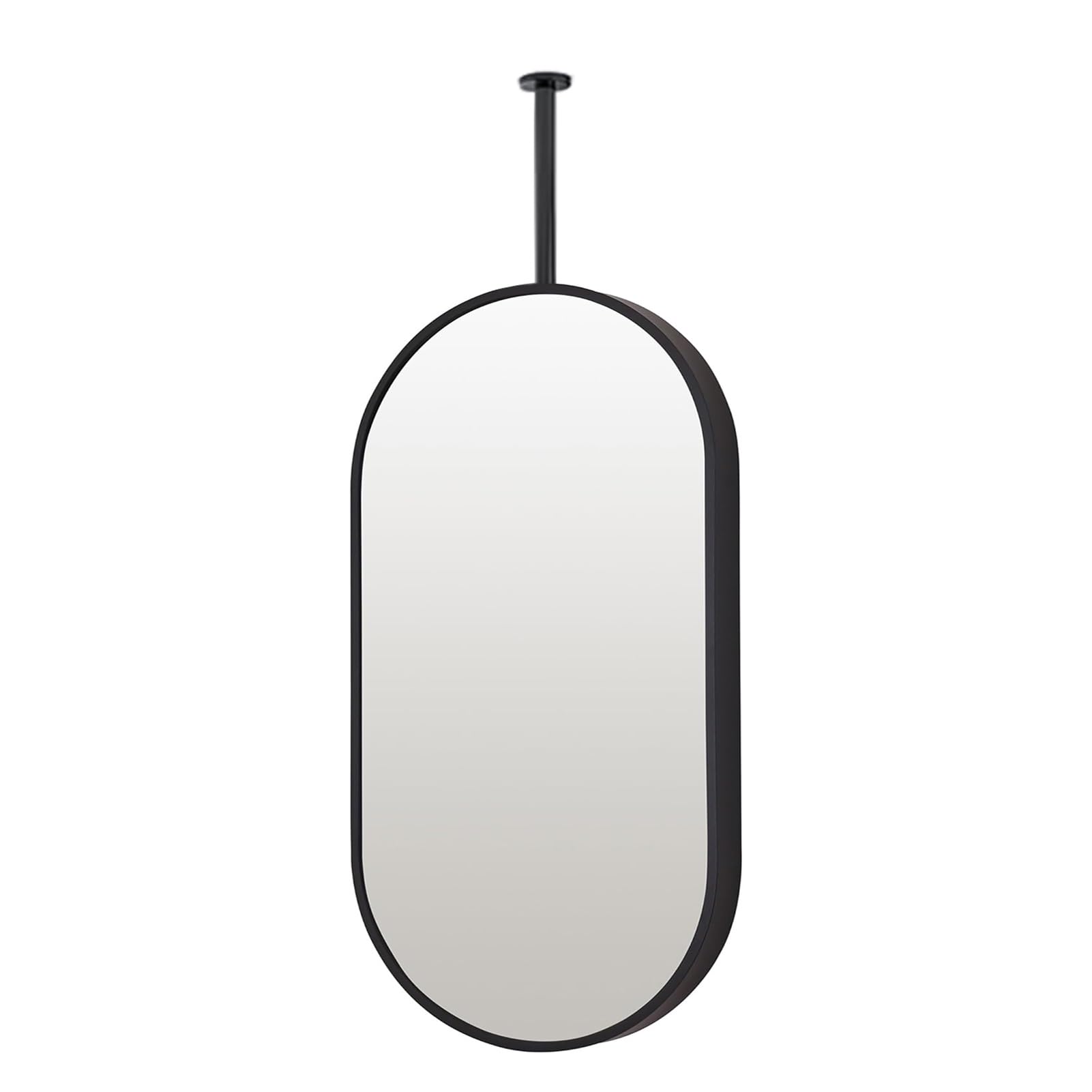 FGXHHS Oval Mirror Black Metal Ceiling Mount Mirror, Modern Vanity Decor for Entryway Hangings, s Over Sink(60cmx100cm)