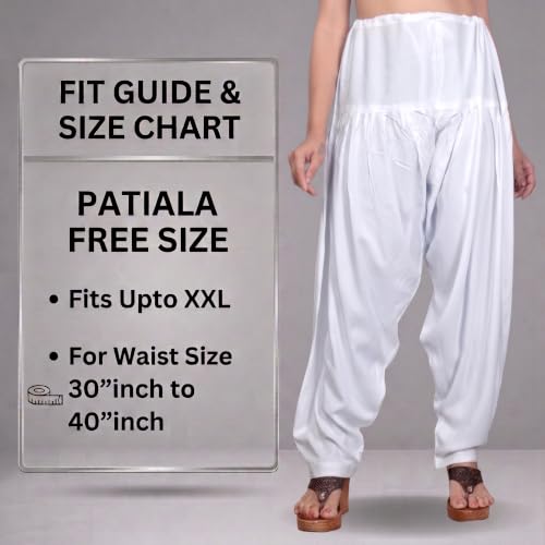 Image of FASHION GALLERY Women's Rayon Relaxed Fit Patiala Salwar with Full Length Drawstring Closure Type and Flexible Waist | Patiala Pant for Woman Free Size Fit Upto XXL