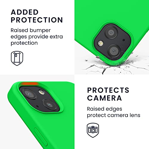 kwmobile Case Compatible with Apple iPhone 13 Case - TPU Silicone Phone Cover with Soft Finish - Neon Green - Image 3