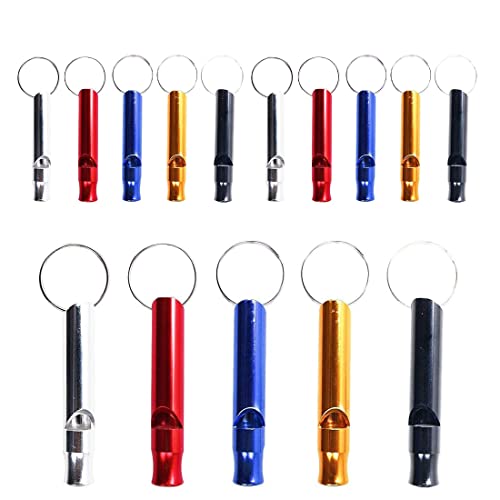Lot de 15 Sifflets de Survie D'urgence avec Porte-clés pour Sifflets de Signalisation en Aluminium Sport Arbitre Randonnée Camping Escalade Cover
