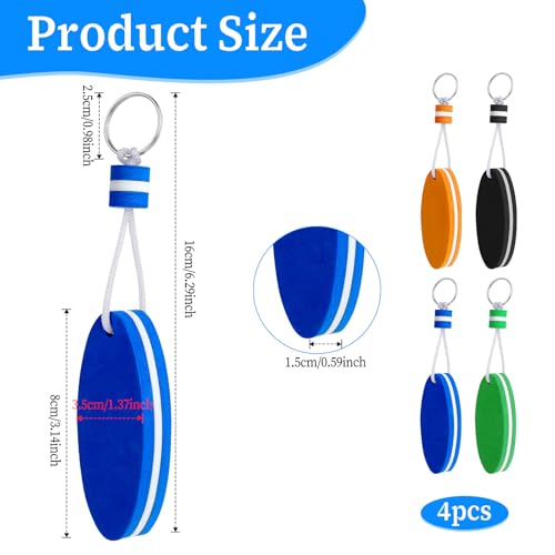 Image of Floating Keychain for Boat Keys, 4 Pack Waterproof Key Rings Pendant