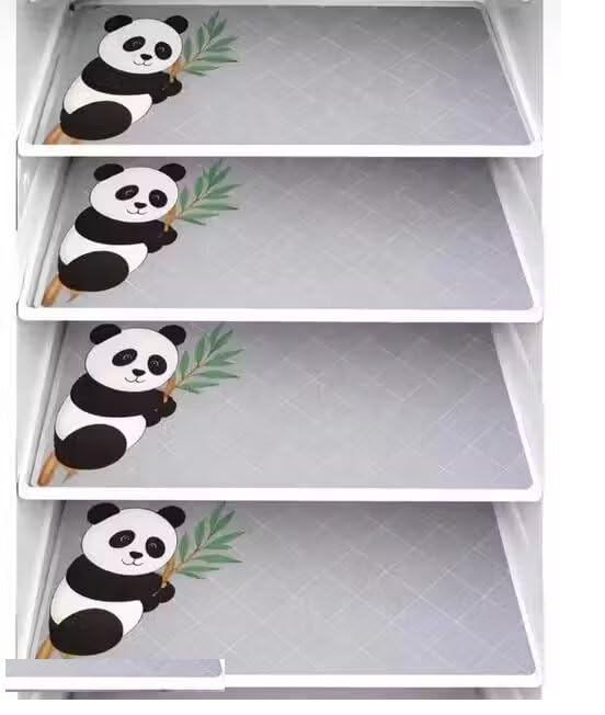 Corporation Waterproof PVC Refrigerator Drawer Mat/Fridge Mat/Multipurpose Mat Set of 4 Pcs (12 X 17 Inches) Grey Panda-image-4