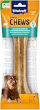 Vitakraft Chews, Hundesnack, 21cm lang, Kauknochen, unterstützt die Zahnpflege und Mundhygiene, aus purer Rinderhaut, für große Hunde (1x 21cm)