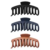 MJIYA Hair Claw Clips Hair Accessories for Women Strong Hold Large Hair Clip (Matte Qrange+Blue+Blac