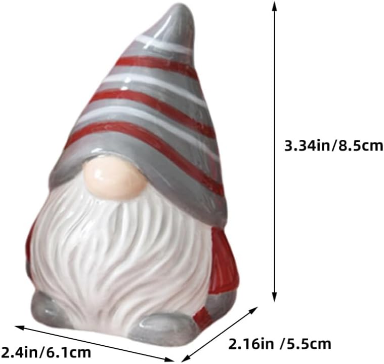 VOSAREA Ceramic Gnomes Salt and Pepper Shaker Set 2pcs Cute Dwarf Shaped Spice Dispenser Condiment Holder Seasoning Container Collection for Cooking Baking Kitchen