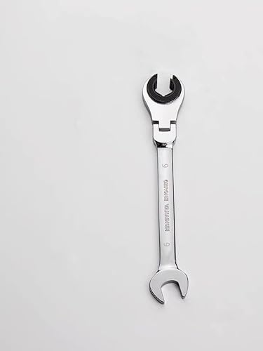 FLZOSPER Llave de tubo de fijación métrica de 0.354in, llave de engranaje de cabeza flexible, llave de combinación de trinquete