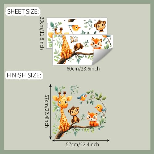 Vinilos decorativos animales adorables acuarela para niños miniatura 2