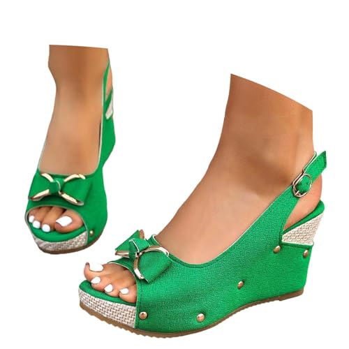 Sandales romaines pour femme à talon compensé en liège confortable