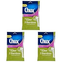Chux Non-Scratch Bamboo Double-Sided Scourers to Scrub and Wipe Non-Stick Surfaces, 2 Count (Pack of 3)