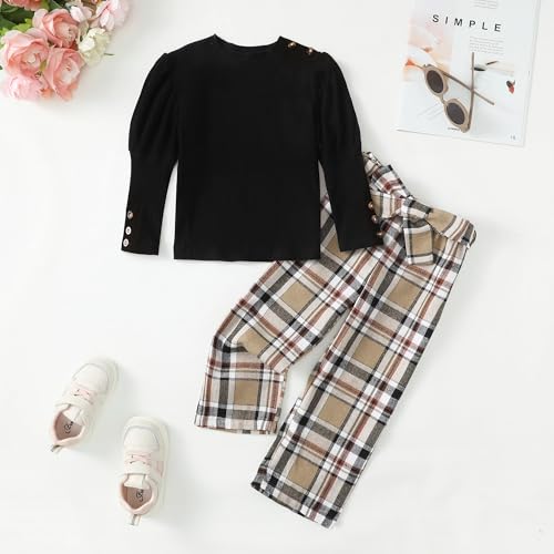 Image of Little Girls Clothes Kids Fall Winter Outfits Pant Set for Girl Age 4-8