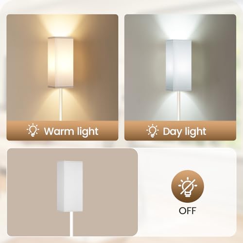 Image of 64.6 inch Floor Lamp, Pole with Foot Switch, Modern Standing Lamp Lampshade, Minimalist Freestanding Lamp (Bulb Not Included), for Living Room, Bedroom Office ETL Listed, White WCW07LD05