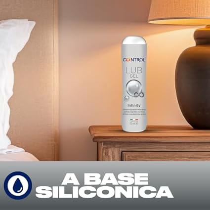 Control Lub Infinity - Gel Lubricante de Larga Duración - 75 mililitros - Base silicona - Compatible con Preservativo - Hipoalergénico - Sin azúcar - No mancha - Color Transparente
