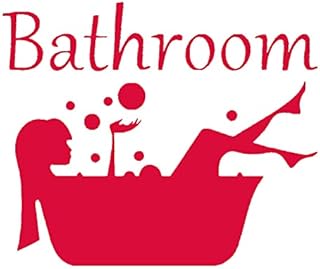 Hatcherabilia Novelty Lady in the Bath Bathroom Door Sign Sticker/Bathroom Sticker (Black)