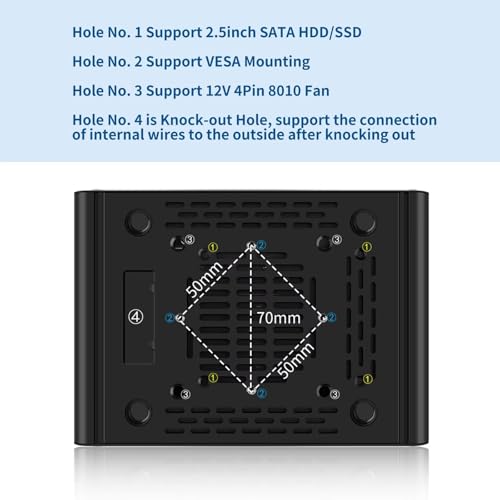 Image of Firewall Mini PC 8 Core i3 N300, DDR5 8GB RAM 128GB NVMe SSD, 6 x 2.5GbE i226V LAN Fanless Computer Hardware, Micro Router Appliance, AES-NI, OPNsense, USB-C Port, TF Card Slot