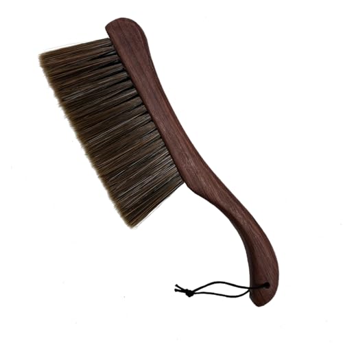 NBGYTECH Hand Broom Soft Bristles Duster with Solid Wood Handle Quick Dusting Brush for Sofa Bed Furniture Musical Instruments (Chicken Wing Wood)