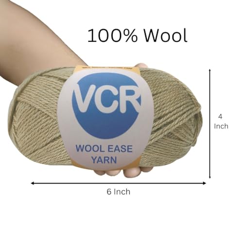 Image of VCR Greyish Brown Wool Ease Yarn, 100 Grams Hank, 260 Meters Length, 100% Wool Ball for Crochet and Knitting, Suitable for Mufflers, Scarves & cowls Pack of 1