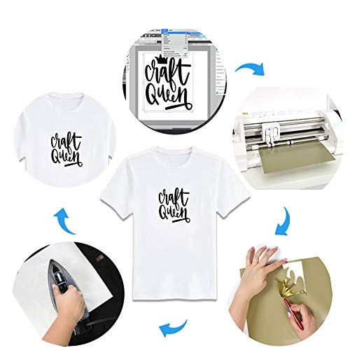 Glitter HTV Iron on Vinyl 25,4 cm x 1,5 m Roll by Viewmoi para Silhueta e Cricut Fácil de cortar e e