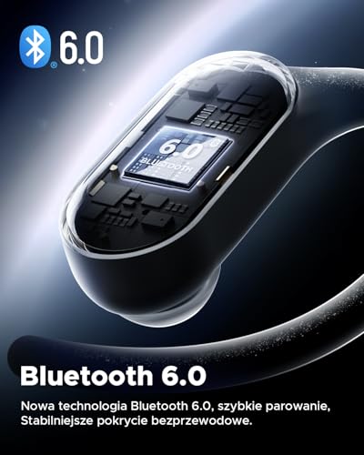 Truefree DS1 Słuchawki Open-Ear Bluetooth 6.0, 40H, 4 Mikrofony, Dźwięk Przestrzenny, IPX5, Szybkie Ładowanie, Multipoint, Sportowe