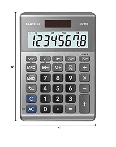 Casio MS-80B-SR Ms-80B Standard Function Desktop Calculator Silver thumb #1