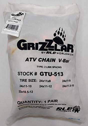 Grizzlar Gtu-513 Atv 2 Link Ladder Alloy Tire Chains With Tensioners 23X10.5-12 24X11-8 24X11-9 24X11-10 24X11-12 24X11.50-10 #TOP1