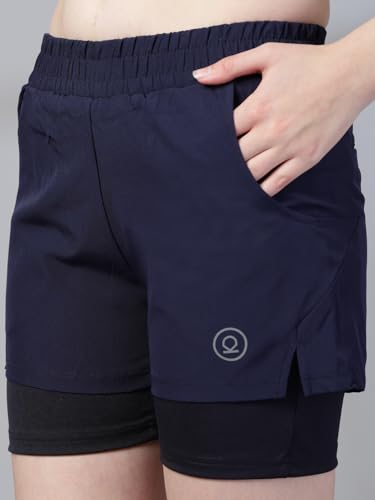 Image of CHKOKKO Gym Shorts for Women Workout Sports Running Quick Dry Fit Double Layer Inner Compression with Pockets Breathable Lightweight Wear